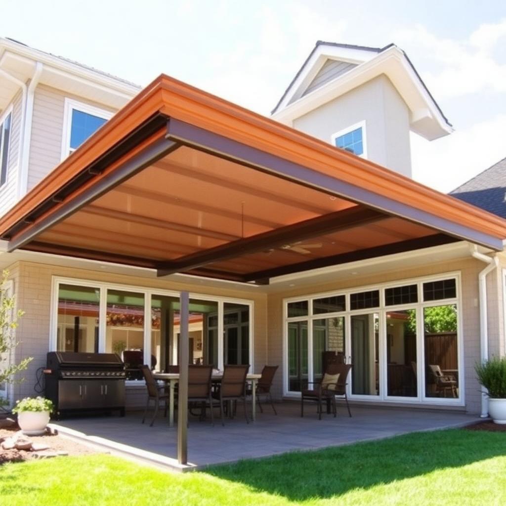 Auvent de patio en aluminium avec toit polycarbonate teinté